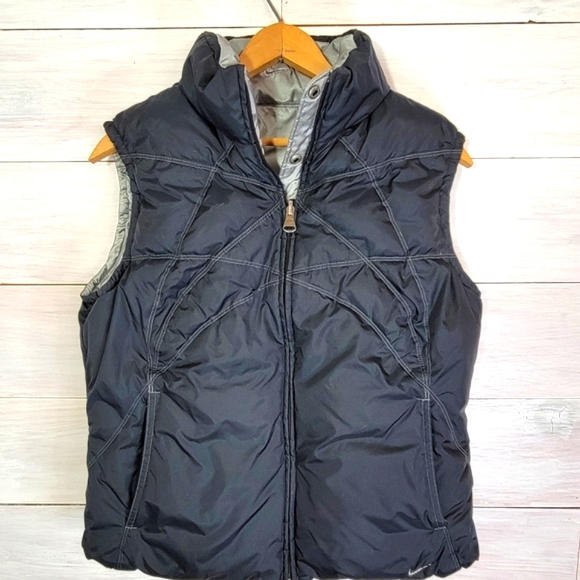 Nike Jackets & Blazers - Nike Vest Reversible Silver / Black Duck Down size by measurements puffer